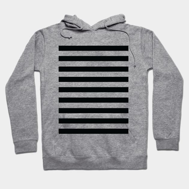 Black horizontal stripes Hoodie by burrotees